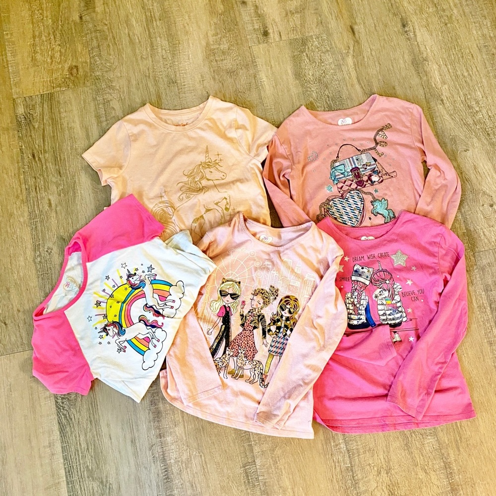 Girls Size 8 T Shirt/ Long Sleeve Pink Bundle
